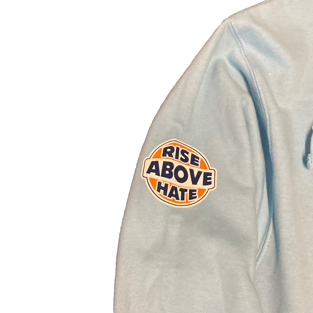 WWE Authentic John Cena U Can't See Me Never Give Up Light Blue Hoodie XLarge - Picture 3 of 8
